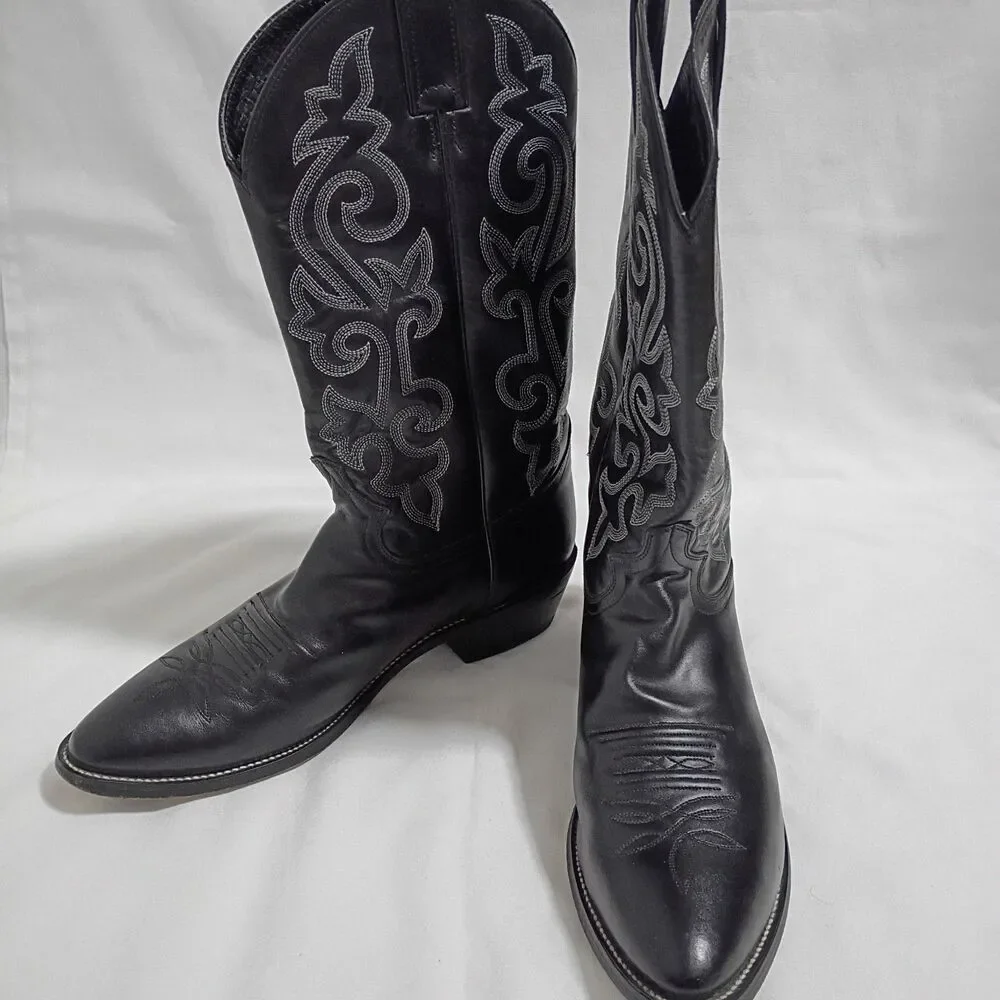 Justin Boots Mens Classic Western  Cowboy Boot Black 1409 Sz 11 D